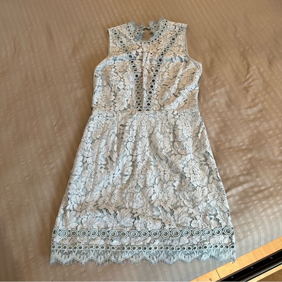 SAYLOR Light Blue Lace Mini Dress - Picture 1 of 9